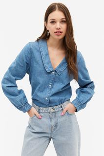 Рубашка женская Monki 1135337001 голубая S (доставка из-за рубежа)