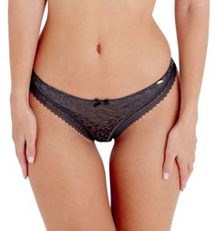 Трусики-стринги Graphic Mesh XS темно-серый Pretty Polly