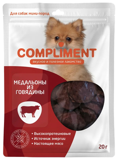 Лакомство для собак Compliment Медальоны, для мини-пород, говядина, 20 г