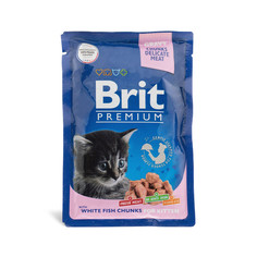 Влажный корм для кошек Brit Premium с белой рыбой в соусе, 85г Brit*