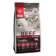 Сухой корм для кошек Blitz Sensitive Beef Adult Cats для взрослых, с говядиной, 400 г