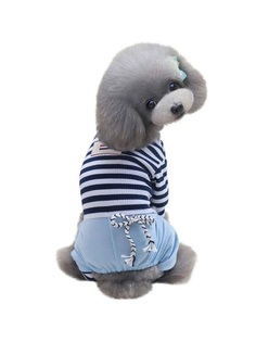 Комбинезон для собак и кошек Arnydog Полосочка синий XL, длина спины 35 см Аrnydog