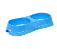 Миска для кошек Atlantis Plast, двойная, голубой, 2 шт по 0,3 л