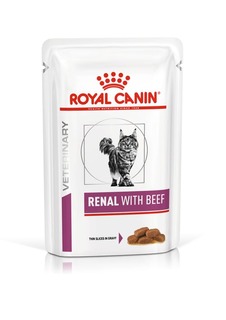Влажный корм для кошек Royal Canin Renal при почечной недостаточности говядина 12шт по 85г