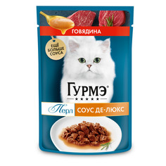 Влажный корм для кошек Gourmet Перл Соус де-Люкс с говядиной, 75 г