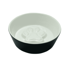 Миска для животных FOXIE Doggy paw, черный, керамика, 18х18х6 см, 650 мл
