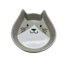 Миска для животных FOXIE Grey cat, серый, керамика, 15х13х3.5 см, 250 мл
