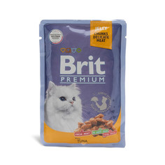 Влажный корм для кошек Brit Premium тунец в желе, 85 гр Brit*