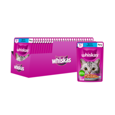 Влажный корм для кошек Whiskas рагу из трески с лососем, 28 шт по 75 г