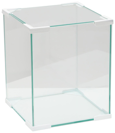 Аквариум Куб белый уголок Пижон покровное стекло 31л, 30 x 30 x 35 см