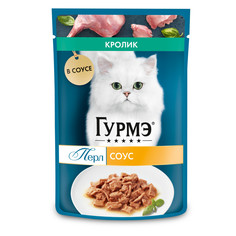 Влажный корм для кошек Гурмэ Перл, кролик в соусе, 75 г Gourmet