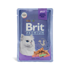 Влажный корм для кошек Brit Premium треска в желе, 85 гр Brit*