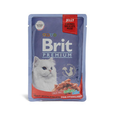 Влажный корм для кошек Brit Premium мясное ассорти в желе, для стерилизованных, 85 гр Brit*