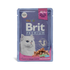 Влажный корм для кошек Brit индейка с сыром, 85 г Brit*