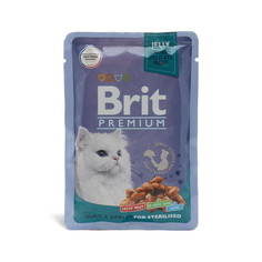 Влажный корм для кошек Brit утка с яблоком, для стерилизованных, 85 г Brit*