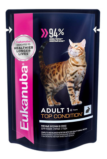 Влажный корм для кошек Eukanuba Adult Top Condition, с кроликом в соусе, 85г