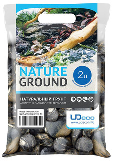 Грунт для аквариума UDeco Stream Black 30-50 мм 2 л