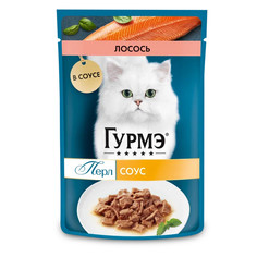 Влажный корм для кошек Gourmet Перл филе лосося в соусе, 75 г