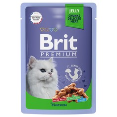 Влажный корм для кошек BRIT цыпленок в желе, 85г Brit*