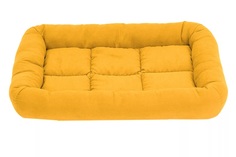 Лежак для животных Дарэлл Батут-Бархат прямоугольная с валиком №2, охра, 54 х 37 х 7 см