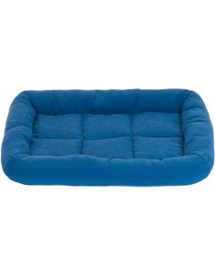 Лежак для животных Дарэлл Батут-Бархат прямоугольная с валиком №2, синяя, 54 х 37х 7 см