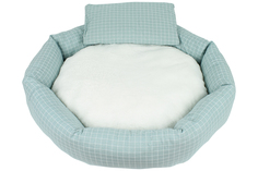 Лежак для собак и кошек AT, размер 70х50х13 см, цвет светло-синий