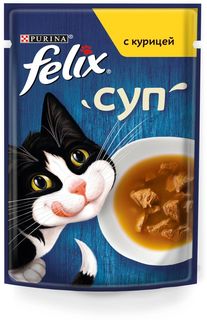 Влажный корм для кошек Felix Суп с курицей, 48 г