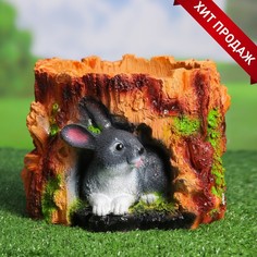 Цветочное кашпо Хорошие сувениры Заяц в пеньке Р00013442 28 л разноцветный 1 шт.