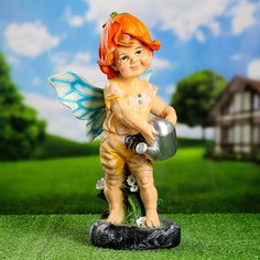 Садовая фигура Мальчик на камне с лейкой 49см Хорошие сувениры