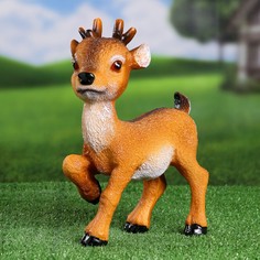 Садовая фигура Олененок с рожками 29х21х11см Хорошие сувениры