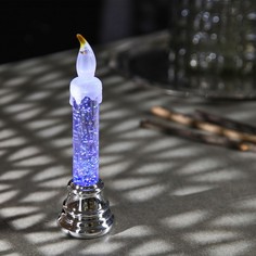 Светодиодная фигура «Свеча на ветру серебристая» 5 ? 17 ? 5 см, свечение RGB Luazon Lighting