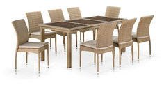 Комплект плетеной мебели Афина T365/S65/Y380B-W65 8PCS Light Brown Afina