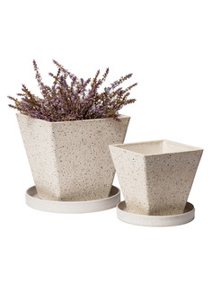 Цветочный горшок GreenShip LF-14бк белый камень 1 шт.