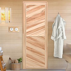 Дверь для бани и сауны, размер коробки 180х70 см, универсальная, липа No Brand