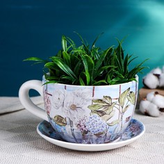 Цветочный горшок Take It Easy в форме чашки корсика Р00019392 1,1 л разноцветный 1 шт.