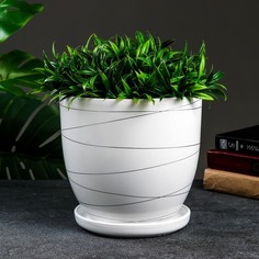 Цветочное кашпо Белхудожкерамика с подставкой 252821 4,7 л белый 1 шт.