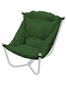 Кресло белое M-Group Чил 12360104 зеленая подушка 80х85х72см