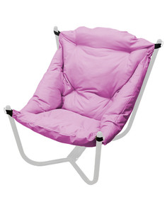 Кресло белое M-Group Чил 12360108 розовая подушка 80х85х72см