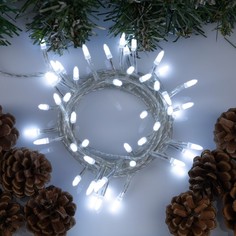 Световая гирлянда новогодняя Luazon Lighting с насадками игла Р00011586 5 м белый теплый