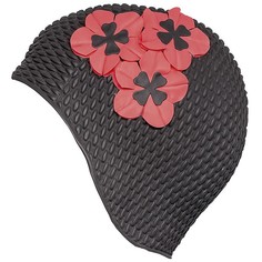 Шапочка для плавания Fashy Babble Cap with Flowers 06 black/red