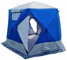 Палатка MiMir Outdoor MIR-2020, кемпинговая, 4 места, синий/серый