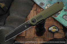 Складной нож Kizer Knives De LOrme сталь 20CV, черно-зеленая G-10