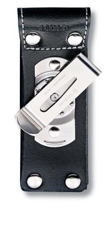 Чехол на ремень VICTORINOX для ножей 111 мм, с поворотной клипсой, кожаный, чёрный