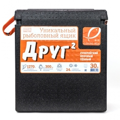 Рыболовный ящик Camping World "Друг-2" 30 л цвет черный (в комплекте держатель крышки)