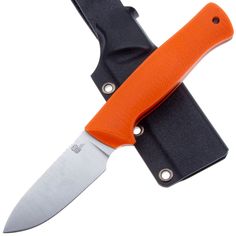 Нож-скиннер Owl Knife Ulula, сталь Bohler N690, рукоять оранжевая G-10