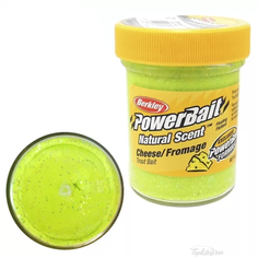 Паста форелевая Berkley PowerBait NATURAL SCENT Glitter 50gr сыр, зеленый