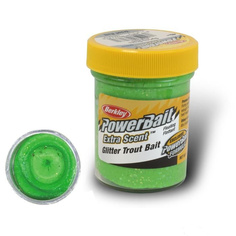 Паста форелевая Berkley PowerBait NATURAL SCENT Glitter 50gr, чеснок, зел