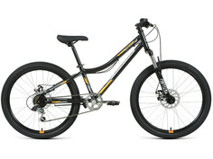 Подростковый велосипед Forward Titan 24 2.0 D, год 2022, цвет Черный-Оранжевый