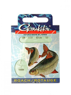 Крючок с поводком Gamakatsu BKS-1050N Roach 45см №18 d поводка 0,10 (10шт.)