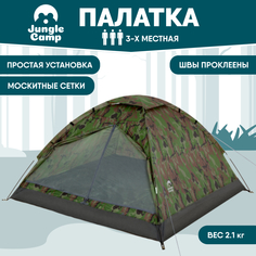 Палатка Jungle Camp Fisherman, треккинговая, 3 места, зеленый